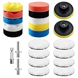 23 Stück 80mm Polierschwämme Pads,Polierset Auto, Auto Polier Set,Polieraufsatz Akkuschrauber Set,für Poliermaschine Zum Polieren, Schleifen, Wachsen