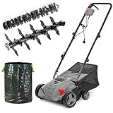 Lehmann Alyssum Vertikutierer elektrisch Rasenlüfter 2w1, 1500 W, Elektro-Vertikutierer-Lüfter mit Arbeitsbreite 32 cm, 4-stufige Arbeitstiefe einstellbar von -12 Biz +4 mm
