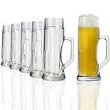 Stölzle Oberglas Bierkrug Premium ribbed / 6er Set Bierkrüge 0,3 Liter/Stabiler Bier Krug/Biergläser 0,3 Liter aus Soda Lime Glas/Bierseidel 0,3l Spülmaschinengeeignet