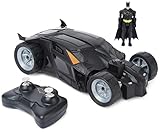 DC Comics Batman Batmobile mit Fernsteuerung (2,4 GHz), einfach zu fahren, kompatibel mit den Batman-10cm-Figuren, mit Batman-Figur, Maßstab 1:20, ab 4 Jahren