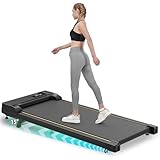 Laufband mit 15% Steigung, Laufband für Zuhause mit Fernbedienung und LED Anzeige, 2.5 PS Walking Pad mit Steigung für Zuhause Büro, 1-6 km/h, 120 kg Kapazität (Schwarz)