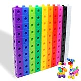 NICEIN Steckwürfel Set - 100 Stück Mathematik Würfel mit Aufbewahrungstasche | Puzzle Blocks,Lernwürfel,Kreativ-Bauset Bausteine | Rechenhilfen&Lerngeschenk für Mädchen und Jungen ab 3 Jahren (100pcs)