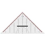 M+R 723320100 Geodreieck 30 cm Acrylglas glasklar, hinterlegt, rot