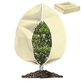 Snovire Winterschutz für Pflanzen, Winterschutz Kübelpflanzensack mit Reißverschluss Zugband, Reißfeste Wiederverwendbare Pflanzenabdeckungen Pflanzenschutz (300 * 300cm)