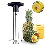 Ananasschneider, Ananas Schäler, Ananas Entkerner, Ananas Ausstecher, Für Gewürfelte Früchte Ringe, Ananas Schneider Mit Edelstahlklinge in Lebensmittelqualität Und Abs-Griff (Schwarz)