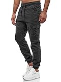 Tazzio Herren Cargo Chino Regular Fit Jogger Cargo harrem Chino Jeans Hose 16610, XL, Anthrazit