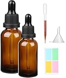 Hyber&Cara Pipettenflaschen mit Glas Pipette 50ml 100ml Braune Glasflaschen Apothekerflaschen mit Tropfenpipette für ätherische Öle, Parfümöle, Flüssigfarbstoffen Aromatherapie -Mischungen