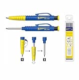 Bleispitz Tiefloch-Marker 2in1 Set (2-in-1 Druckbleistift, Tiefloch- für Bohr- und Montagearbeiten, Graphit-Universalmine, nachfüllbar, 1 St.-6 Minen, Spezialmarker) 1478