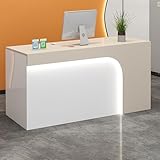 Moderner Empfangstisch mit abschließbaren Schubladen, Tastaturablage & Kabelmanagement, multifunktionaler Stehpult für Home Office, Salon & Spa