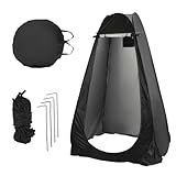 Pop-Up Toilettenzelt – Schwarzes Duschzelt mit UV-Schutz, wasserdichtem Polyester, Fenster & Tragetasche – Ideal für Camping, Strand & Outdoor-Aktivitäten