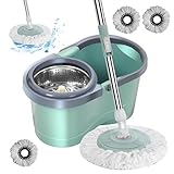 Schleuder-Reinigungsmopp, Automatischer Schleudermopp - Nass- Und Trockenreinigungs-Schleudermop - Abnehmbarer Wischkopf, Haushaltsreiniger Für Küche, Wohnzimmer, Schlafzimmer, Balkon,