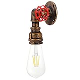 KAWELL Kreative Wasserrohr Vintage Kerze Wandleuchte Industrielle Retro Wandlampe Schmiedeeisen E27 60W Max für Restaurant Cafe Bar Flur Küche Schlafzimmer, Goldfarben