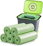 YAWAHOME Biologisch Müllbeutel 20 Liter 100 Stück, Abbaubar Maisstärke Material, Recycelt Müllbeutel für Küchen Badezimmer, Wohnzimmer Hellgrün (Hellgrün,4GAL/20Liter-100Stück)