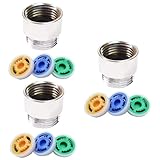 Lurrose 3 Sätze Flow Reducer -set Fluss Begrenzer Regler Duschventil Duschwasserregelventil Kupfer 4 Stück * 3