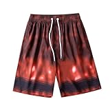 Badeshorts Herren Schnelltrocknend Badehose 3D Gedruckte Schwimmshorts Sonnenschutz Boardshorts mit Tasche Strand Shorts Hawaii Muster Leicht Sportshorts Short Atmungsaktiv Freizeithose