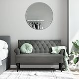 Festnight Sitzbank mit Rückenlehne Sofabank mit Armlehne 2 Sitzer Sofa Küchensofa Esszimmerbank Polsterbank Retro Loungesofa Essbank Loungebank Stoffsofa Flurbank Küchenbank Bank Küche Dunkelgrau