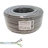 Lumonic 50m Netzwerkkabel CAT 5e F/UTP I CAT5e-kabel, Gigabit LAN Kabel, Ethernet Kabel I Flexibles Patchkabel geschirmt, für den Innenbereich bis 100 MHz