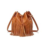 Gladdon Beuteltasche Damen, Große Handtasche, Umhängetasche damen mittelgroß, Damen Tasche Fransen Quaste, Handbags for Women, Crossbody, Retro Hobo