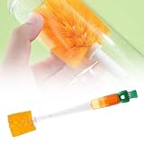 5-in-1 Multifunctional Water Bottle Cleaning Brush, 2024 Neue Flaschenbürste, Reinigungsbürsten für kleine Räume Wasserflaschen-Reinigungsbürste (Orange)