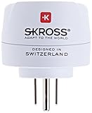 SKROSS Country Adapter Europe to USA: Reiseadapter für Reisen aus Europa in Länder, die den amerikanischen Standard verwenden, Weiß