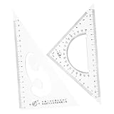 SEWACC 2 Stück Teiliges Dreieck lineal set aus Robustem mit Rechtwinkligem Winkelmesser Präzises Messwerkzeug für Schüler und Profis Geeignet für Architektur Zeichnen und Design