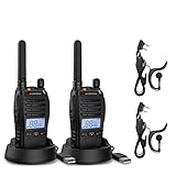 Baofeng BF-88ST Pro PMR446 Walkie Talkie, Verbesserte Wiederaufladbare Lizenzfreie Funkgeräte mit Großer Reichweite, LCD-Display, VOX-Dual-Watch, Tischladegerät und Ohrhörern, 2er-Pack