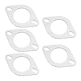 JNNJ 5 Stück Rohr Auspuff Flansch Dichtung, Auspuffdichtung Auspuffrohr Metalldichtung, Auspuffkrümmer Fallrohr Krümmer Sammler Flansch-Dichtung 2 Bolzen(76mm)