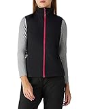 Outdoor Ventures Damen Sport Softshell Weste Leichte Ärmellose Jacke Frauen Gilets Winddicht Warm Fleece Gefüttert Laufweste für Golf Wandern Camping Schwarz-Rot 36