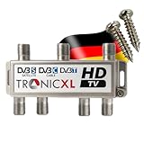 TronicXL Digitaler 6-Fach DVBT DVBT2 DVBC Antennen Kabel Fernsehen TV Verteiler Splitter HDTV 6fach Fernseher Full HD Switch 6er sechser sechsfach Weiche Umschalter F-Stecker Stammleitungsverteiler
