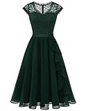 Wedtrend Cocktail Kleider für Damen Sommer Kleider Luftig Knielang Brautkleider Hochzeitskleider WT0212 DarkGreen 3XL