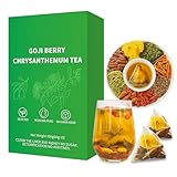 Detox tee, Gesundheitstee zur Leberentgiftung mit Goji & Chrysanthemen – Chinesischer Kräutertee für Lebergesundheit – 15 Beutel – 8 Natürliche Zutaten – Vegan, Zuckerfrei, Koffeinfrei