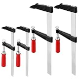 ZOFUN 4 Stück Schraubzwinge Set Schraubzwinge, Spannweite 300mm/200mm, Schraubzwingen Groß Zwingen, F-Klemmen Bar Clamp mit Rutschfestem Griff, Maultiefe 80mm/50mm aus Stahl für Holzbearbeitung