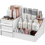 JAYZUUM Make up Organizer - Schminktisch Organizer mit Schubladen, Aufbewahrung Kosmetikbox für Badezimmer/Schlafzimmer/Büro