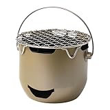 Tragbarer Holzkohlegrill | Campinggrill mit Gitter und Griff, Stahlausrüstung für Reisen, Wandern, Garten, Hof, Strand, Picknick