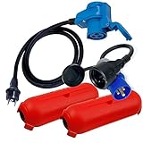 CEE Adapter Kabel Stecker Winkelkupplung Schutzbox Set Camping Zubehör Boot Wohnmobil Wohnwagen Garten H07RN-F 3x2,5mm² 230V 16A Stromadapter Campingstecker blau