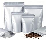 Plaphy 100 Stück Standbodenbeutel, hochaluminiumhaltige Druckverschlussbeutel, Aluminium-Folienbeutel mit Zipp, wiederverschließbare Beutel für Lebensmittel & Verpackungen (Silber, 18 x 26 cm)