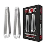 REDSALT® Profi Grätenpinzetten 2er Set 11cm | rostfreier Edelstahl matt INOX 18/10 Qualität | Fischgrätenpinzette 100% spülmaschinenfest | Fischgrätenzange Fisch Entgräter Grätenzange Pinzette