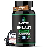 Himalaya Shilajit original - 3 MONATE VORRAT - 180 Kapseln / 1300 mg - Mumijo Shilajit Kapseln hochdosiert - Besser als Resin (Harz) - in DE abgefüllt & Laborgeprüft - ohne Zusätze - BLATTWERK