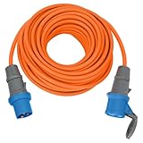 Brennenstuhl CEE 230V Camping-Verlängerungskabel 25m (H07RN-F 3G2,5 Kabel in der Signalfarbe orange, Camping-Stromkabel für den ständigen Einsatz im Außenbereich IP44, Made in Germany)