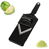 Gemüsehobel, Edelstahl Kohlschneider, Multifunktional Hobel Gemüse, Krauthobel mit Handschutz, Gemüseschneider Manuell für Gemüse, Obst (V)