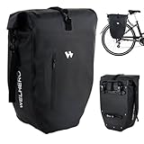 Welhero Fahrradtasche für Gepäckträger I 23-28L - 100% Wasserdicht I mit Tragegriff und Schultergurt I fahrradtasche gepäckträger, gepäckträgertasche, Fahrrad Taschen hinten (Schwarz)