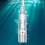 DC12V Tiefbrunnenpumpe 180W Brunnenpumpe Max. Durchfluss 1.2m³/h Tauchpumpe Max. Förderhöhe 20m Tauchwasserpumpe Ideal für Süßwasserversorgung Bewässerung