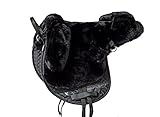 Engel Reitsport | FELLSA-R1-SCH | Hochwertiger Fellsattel | echtes Merino Lammfell | baumloses Bare-Back-pad | Gr. Pony Farbe schwarz
