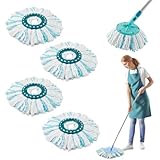 4 Stück Ersatzkopf für Leifheit Clean Twist Disc Mop Micro Set,2-Faser-System für Leifheit Clean Twist M Wischmopp Rund Bodenwischer Ersatzteile, für alle Bodenarten Schmutzaufnahme