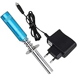 BQLZR Blau T10016 Aluminum Alloy Einfache Wiederaufladbare Glow Plug Igniter Starter Set mit Euro-Stecker-Ladegerät für RC Kraftstoff-Car