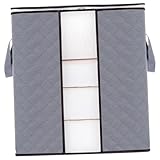 MUCKLILY Große Atmungsaktive Aufbewahrungstasche aus Vliesstoff mit Sichtfenster und Formstabil für Kleidung Bettdecken Kissen Tragegriffen Platzsparend und Langlebig