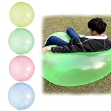 GWAWG Pack of 4 Water Bubble Ball, Transparent Balloons, Large Bouncy Balloons, Inflatable Water Ball, Soft Gum Ball, Garden Ball for Adults Children