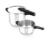BRA Vitesse | Schnellkochtopf-Duo-Set, Metall, Silber, 4 und 7 Liter, Für alle Herdarten einschließlich Induktion geeignet