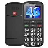 Ufferson 4G Seniorenhandy mit Großen Tasten | Mobiltelefon Ohne Vertrag mit Nano-SIM-Schlitz | 1.7 Zoll LCD | SOS-Funktion | Kurzwahl | Tastenhandy mit Taschenlampe | Ladestation | Schwarz