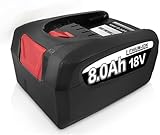 1X 8.0Ah/8000mAh 18V Ersatzakku für Bosch Akku 18V PBA PSB PSR kompatibel mit AL1810 CV, AL1815 CV, AL1830 CV, AL1880 CV (1-8000mAh)